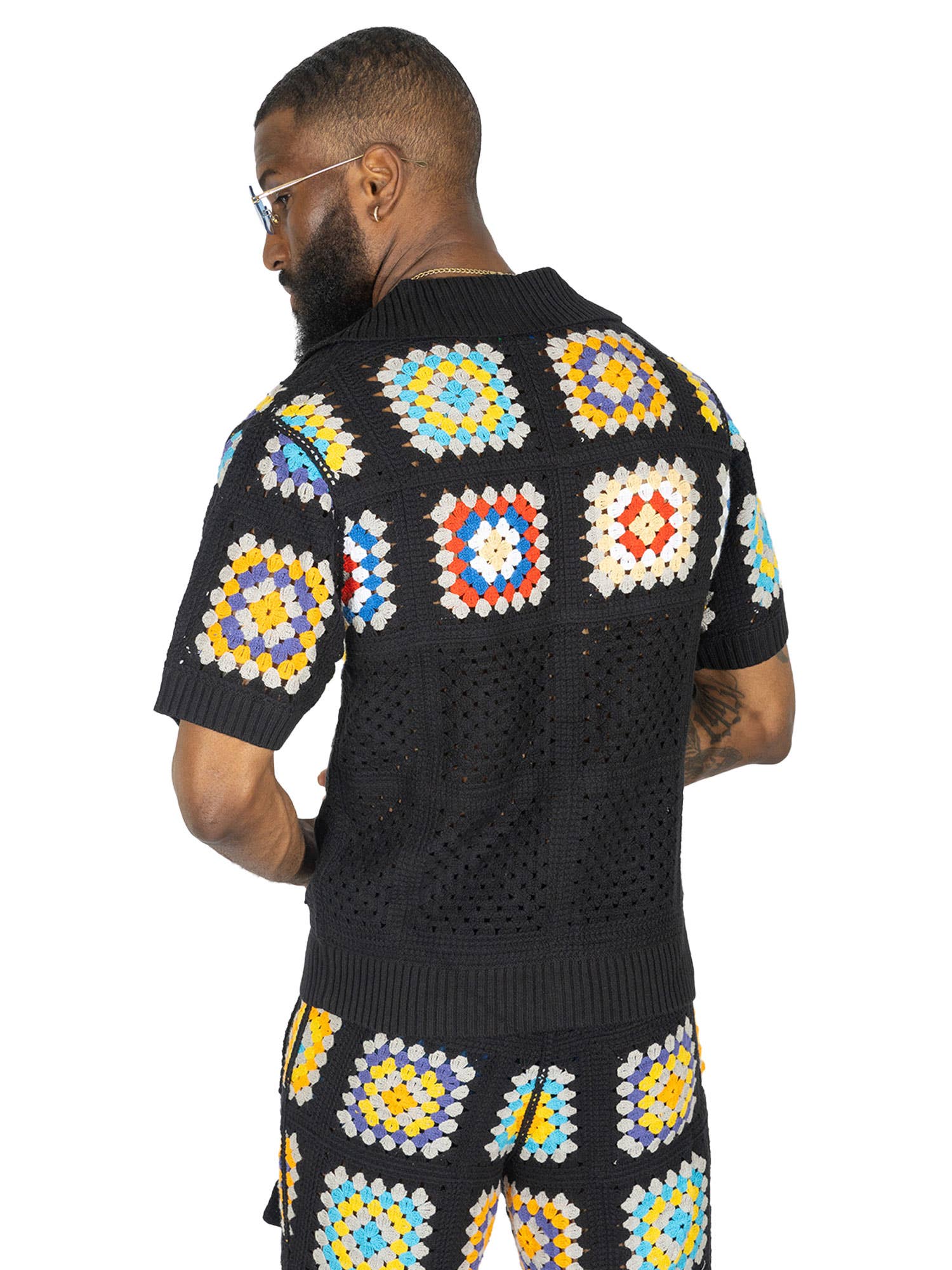 BLACK RED F342 Nuevo Riche Shirt - Black/Red for wholesale on Faire1