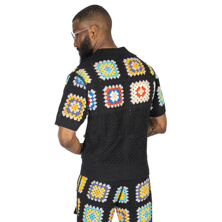 BLACK RED F342 Nuevo Riche Shirt - Black/Red for wholesale on Faire1