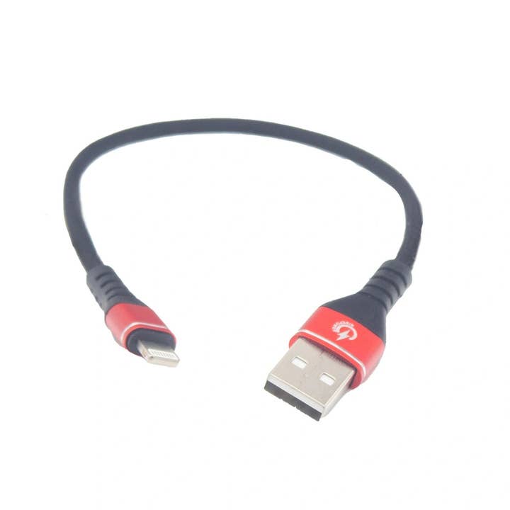 7 1/2" USB‑A / Lightning Fast Charging and Data Cable for wholesale by RidePower