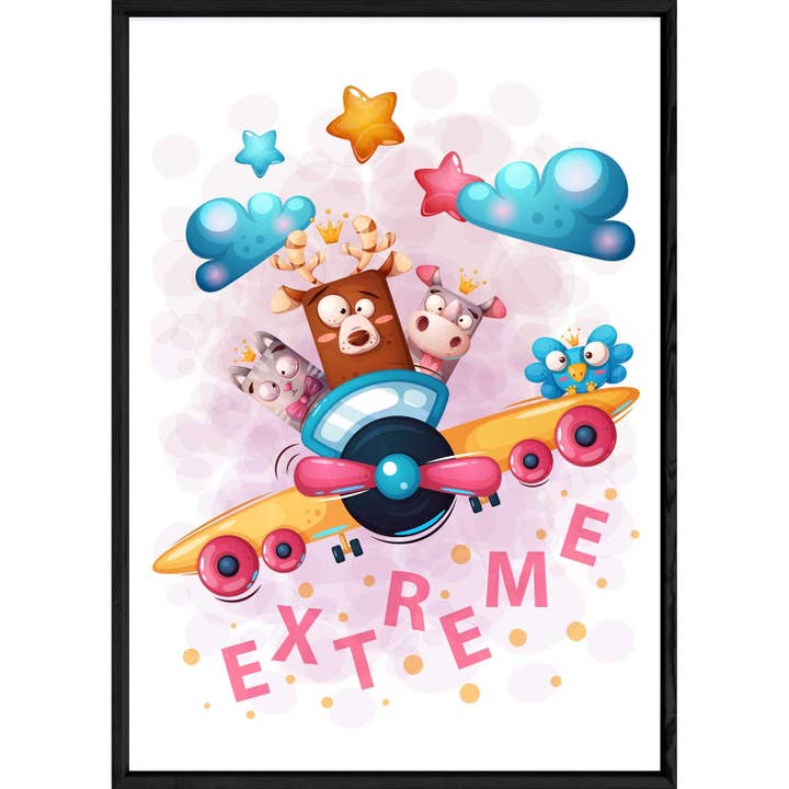 Multi-Animal Picture — 23x32 — Wooden and Glass Frame for wholesale by ELISE ET LOUISE