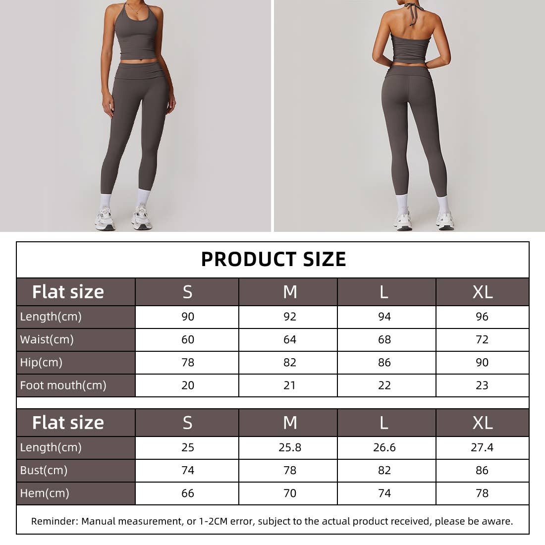 Sodalemon - Wholesale Activewear set – Women′s - 2 Pcs Set Women Sports Tank Top And Flod Over Leggings3
