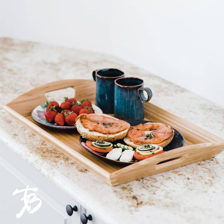 Totally Bamboo - Wholesale Serving Tray - Bamboo Butler's Serving Tray with Handles, 23" x 15"2