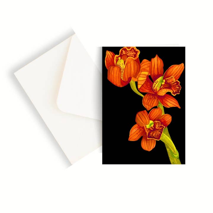 La legendaria tarjeta de felicitación en acuarela Lady J en blanco para venta al por mayor de Chloe Marie Hourdequin Designs