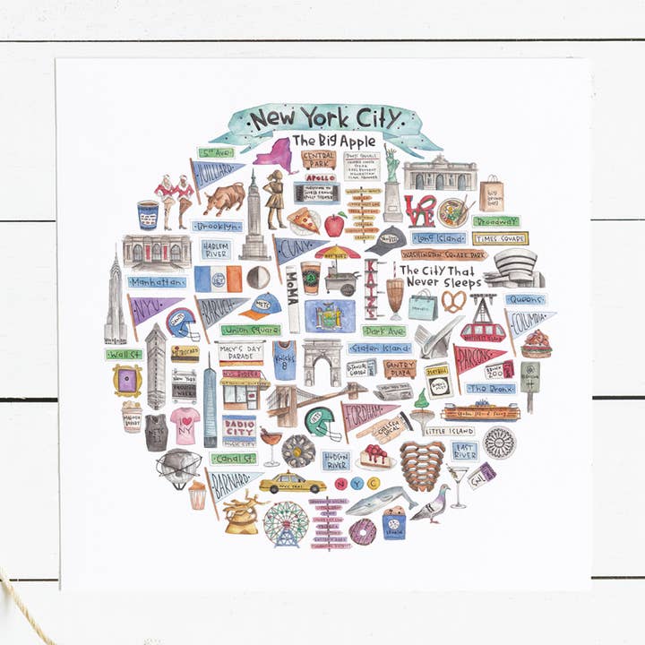 Nova Iorque, Icon NY Imprimir Aguarela por atacado de Green Blanky Studio