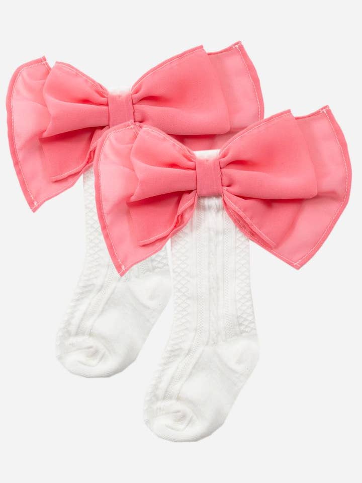 Chaussettes avec grand nœud écru pour la vente par Patachou