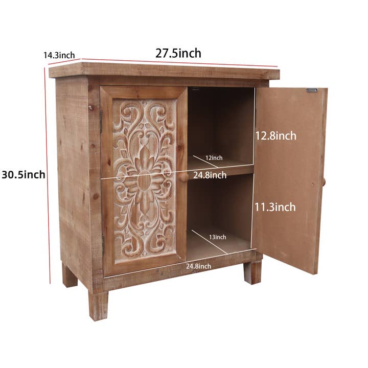 Paris Loft Inc - Wholesale Cabinet - Retro Wood Storage Cabinet Accent Cabinet with Doors3