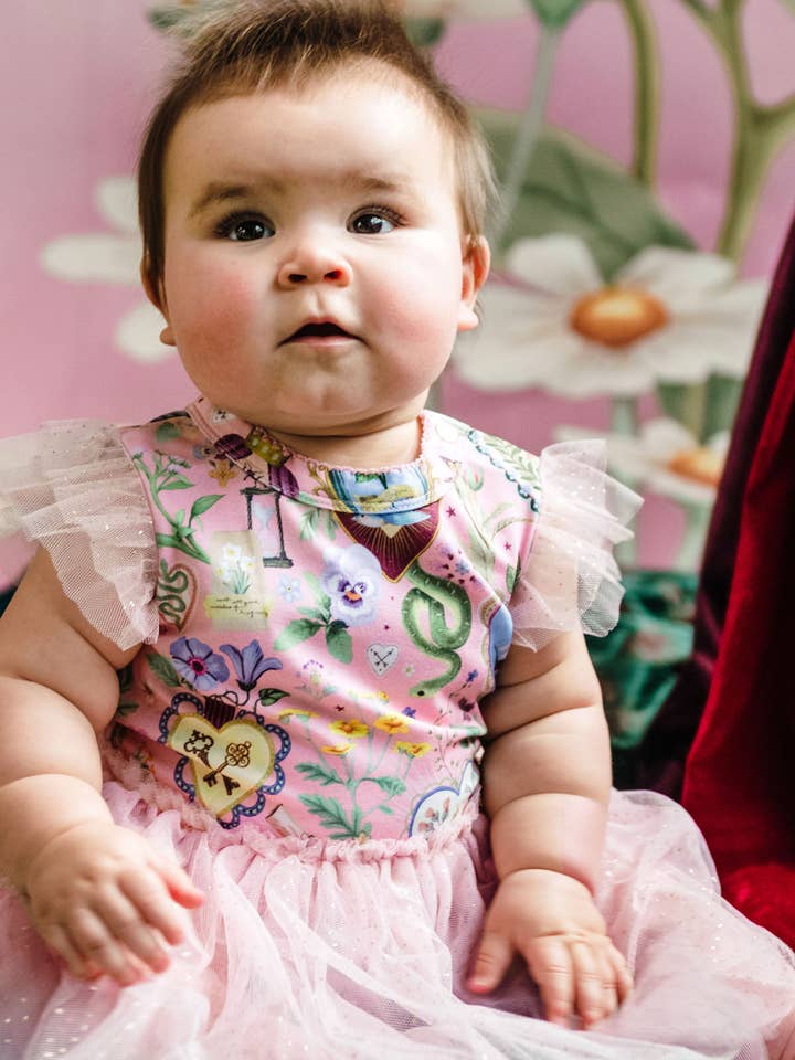 'All my Hearts' Dreamy Tutu Bodysuit Dress - Parfait Pink for wholesale by Fleur Harris