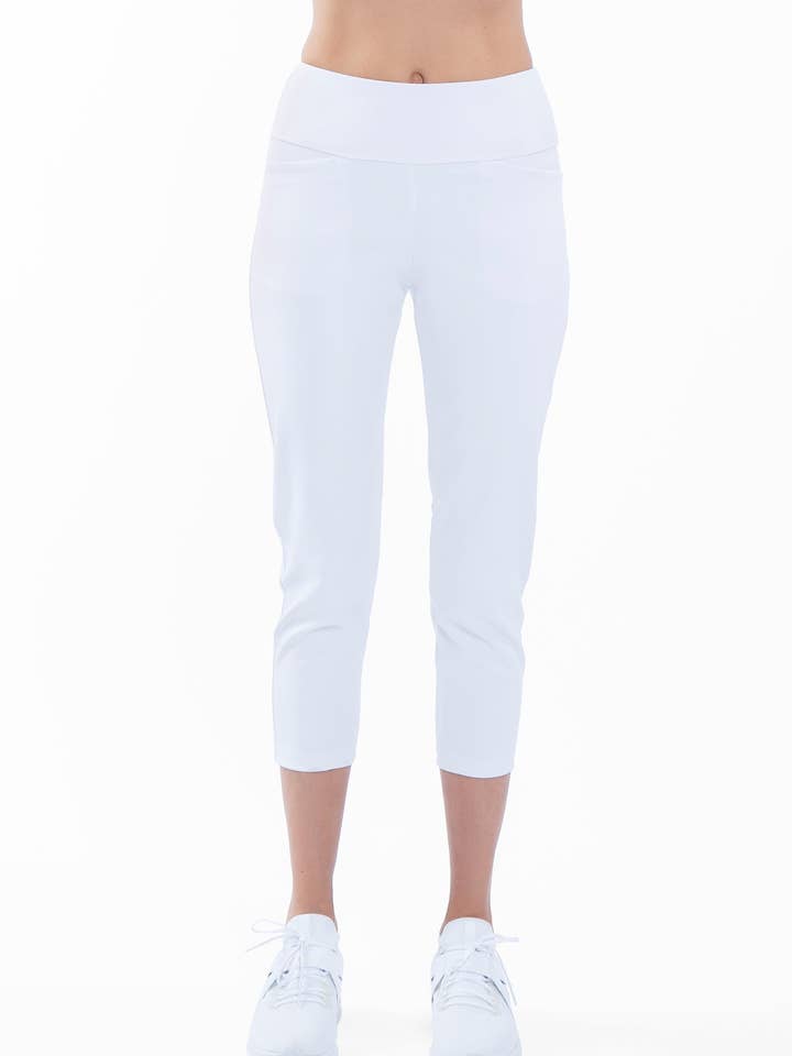 Quick Dry Women's Golf 24" Capri - Branco por atacado de Inphorm