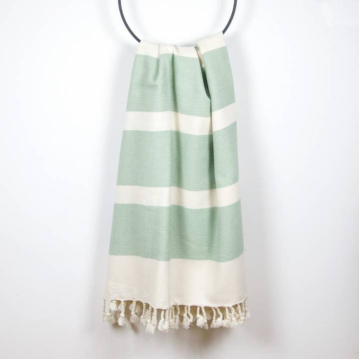 Hamamhåndklæde af økologisk bomuld Dalya pistacie for engroshandel hos Yolunda