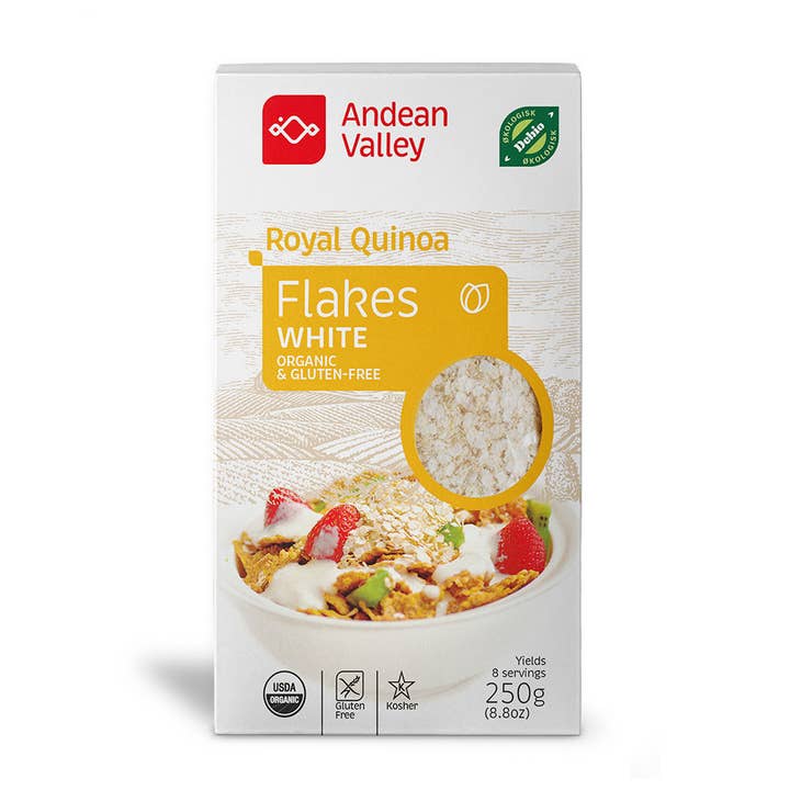 Andean Valley Norge – Großhandel Protein-/Superfood-Pulver – Bio Quinoa Weißflocken 250 g1