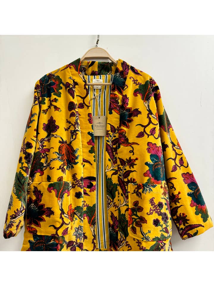 VIKOLINO - Venta al por mayor Kimono - Mujer - Chaqueta larga estilo kimono/Duster de terciopelo5