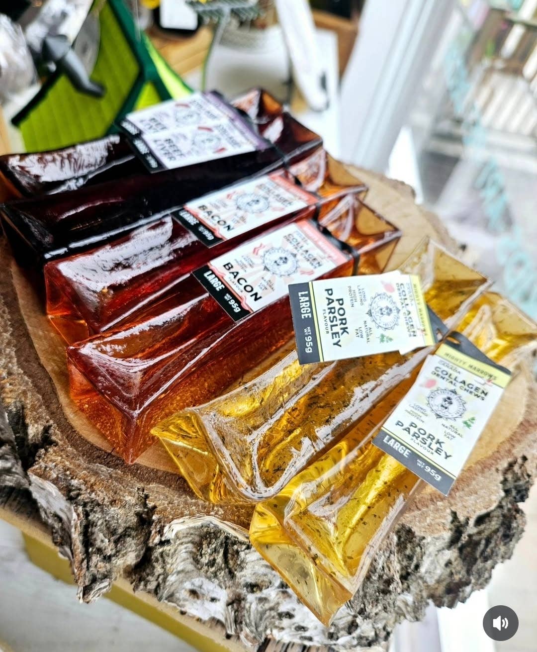 Wag & Bright Supply Co. – Engroshandel Tyggeben - Hund – Mighty Marrows Collagen Tandtyg - Bacon - 3 Størrelser1