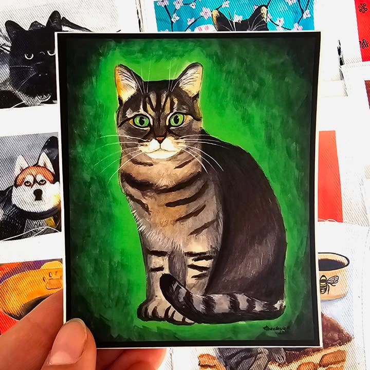 Autocollant en vinyle Chat tigré pour la vente par MeerCatArt