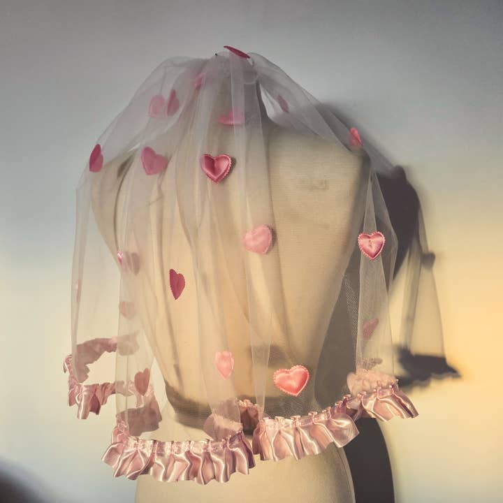 Lovesick Rebel - Wholesale Veil - Women's - The Candy Heart wedding veil in Pink Limited Edition4