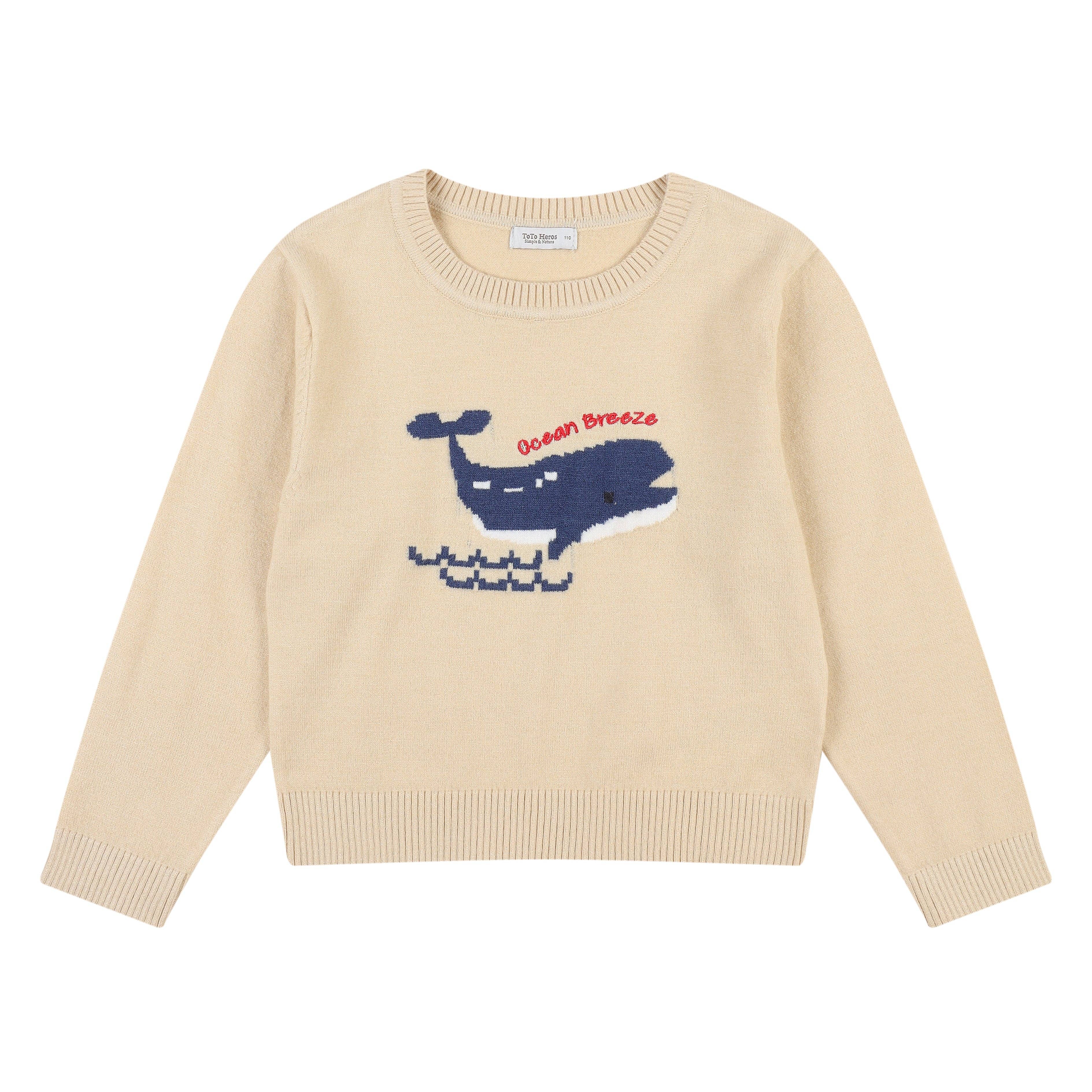 ToTo Heros - Wholesale Knit Sweater - Kids - Ocean Breeze Whale Knit Sweater