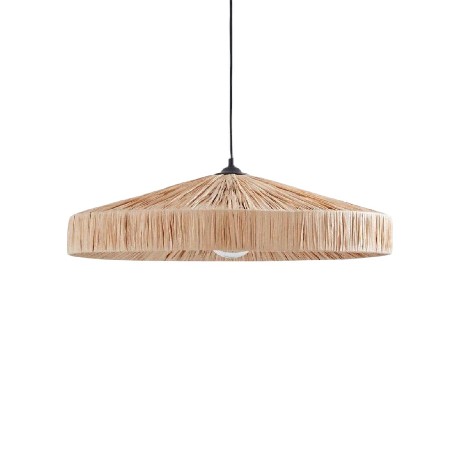HandHappiness - Wholesale Chandelier/Hanging Light - Boho Raffia Pendant Light - Natural & Black Ceiling Lamp 5