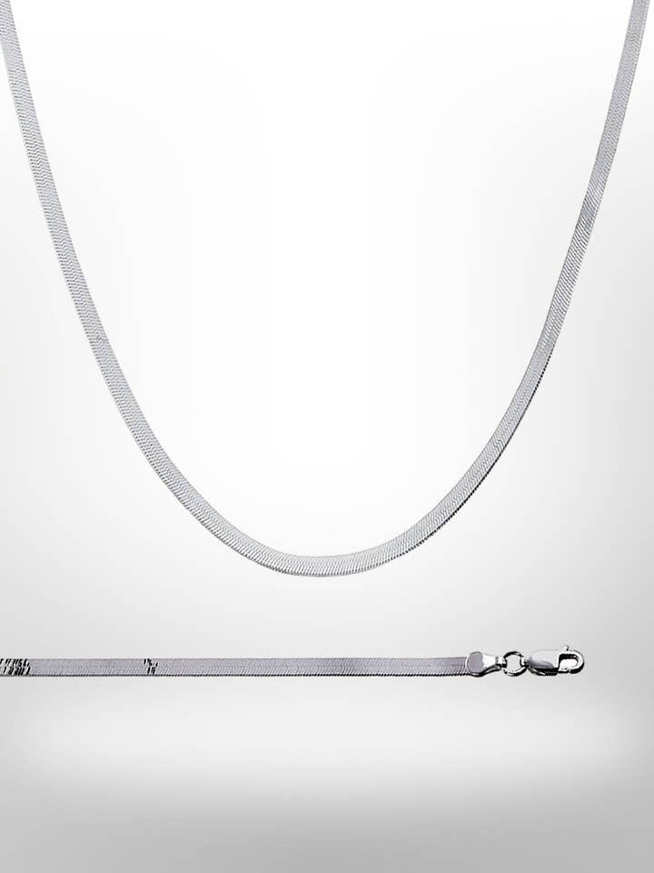 Colar Espinha de Espinha em Ouro Branco por atacado de Of Two Hearts LA