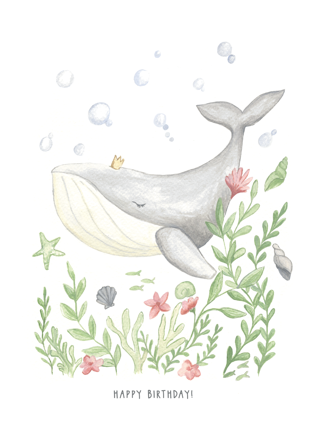 Jessica Frasz Studio – Engroshandel Fødselsdagskort – Whale Fødselsdag Kid Lykønskningskort1