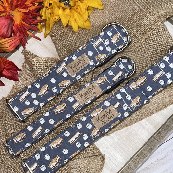 K and M Collars - Wholesale Pet Collar - Dog - S'mores Dog Collar, Fall Outdoor Camping, Smores, K and M1
