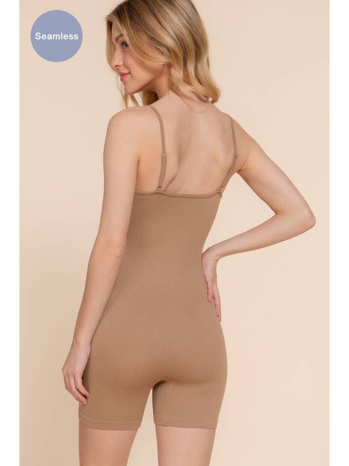 Active Basic | Active USA - Wholesale Romper - Women's - V Neck Fitted Seamless Cami Romper1