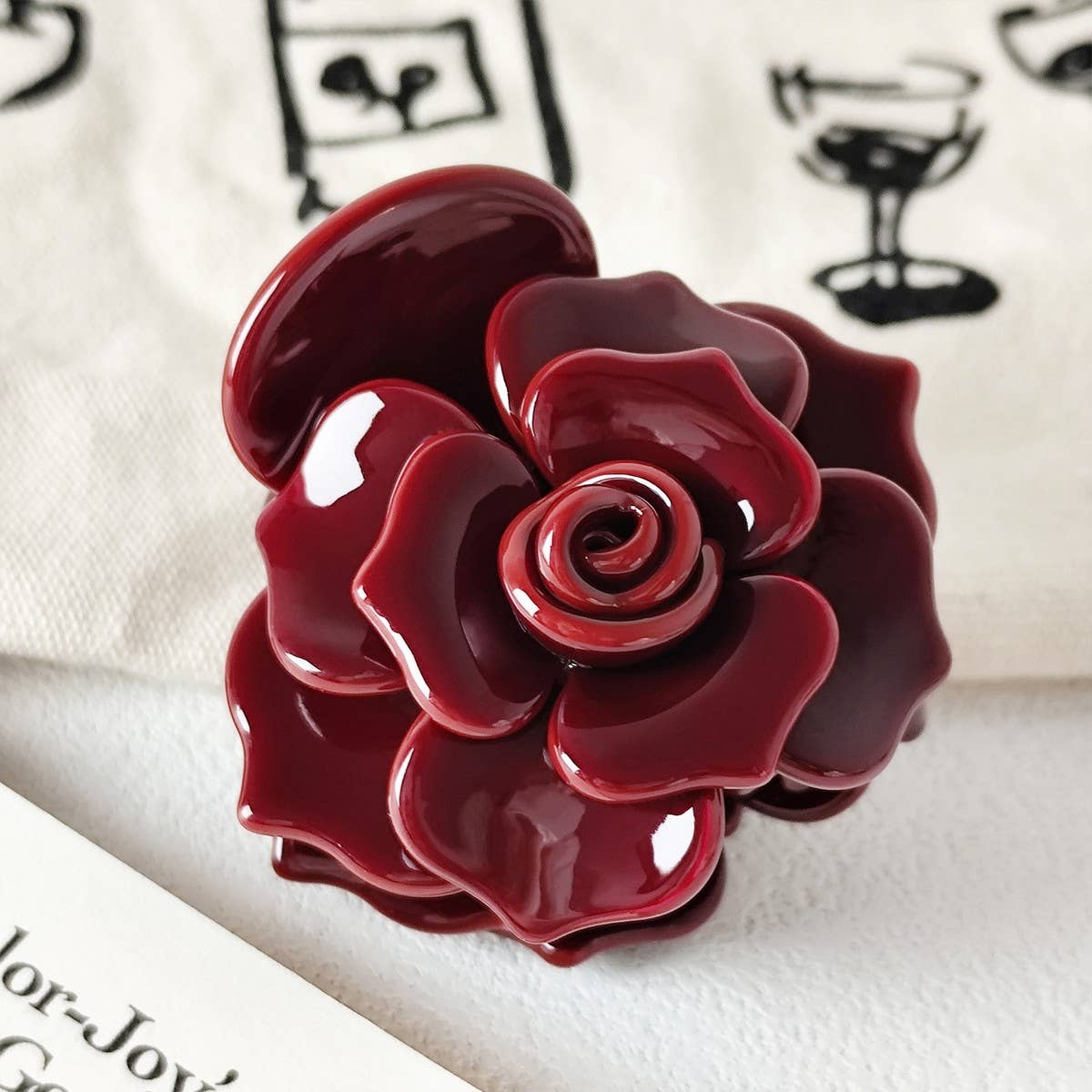 ACCITY - Wholesale Hair Clip - Women's - Rose Acetate Hair Clip - Sweet and Elegant_CWAHA071920