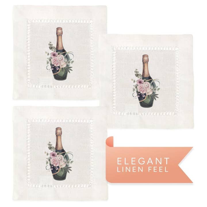 Jolitee - Wholesale Dinner & Cloth Napkin - Hemstitch Napkins - Sparkling Wine2