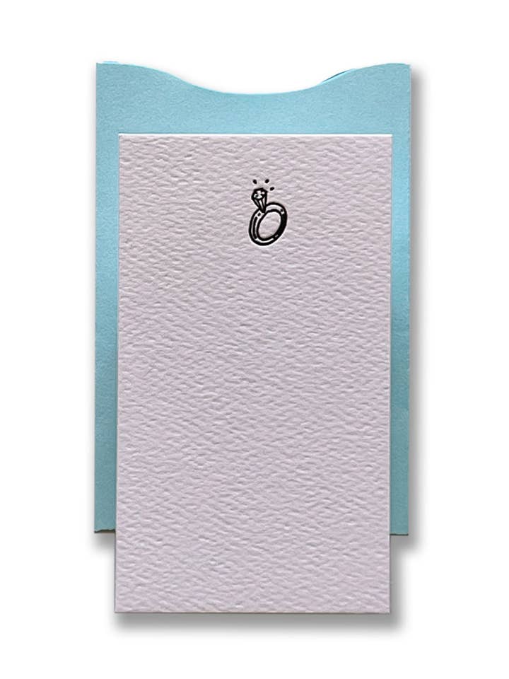 Ring Letterpress Enclosure Card for wholesale by Ladyfingers Letterpress