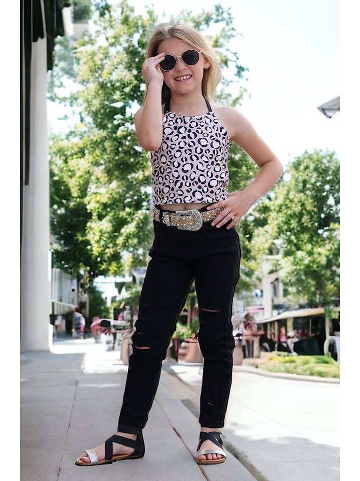 Kids Charm Online - Wholesale Jeans - Kids - Black ripped skinny jeans. PNG25133063 amy4