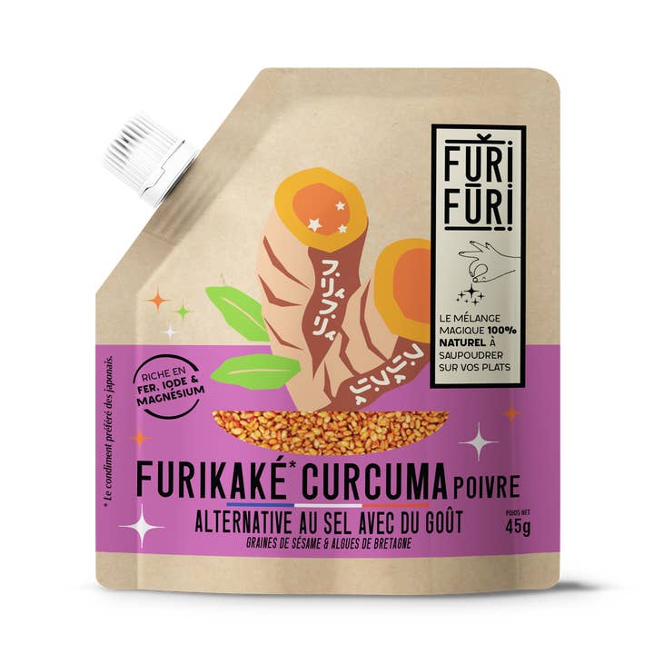 Furikake Gurkemeje & Peber - Sesam & Tang krydderi for engroshandel hos FURIFURI