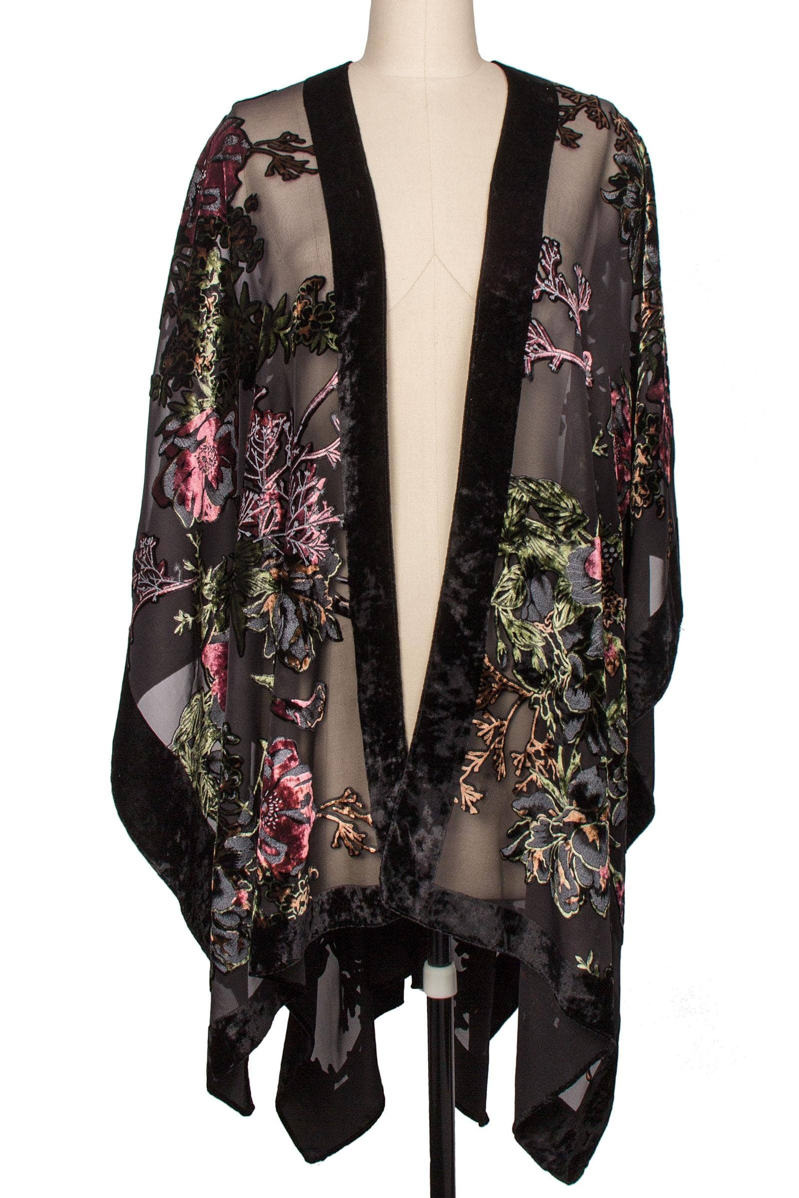 SAACHI – wholesale Kimono – Women's – Black Velvet Burnout Kimono6