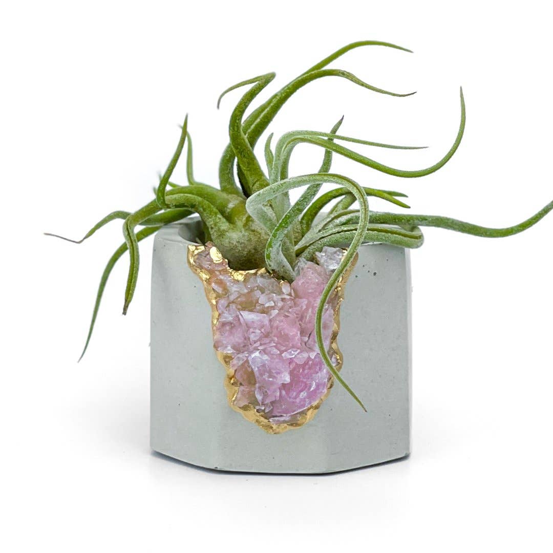 Planters Made in the USA - Wholesale Plant Pot - Raw Rose Quartz Geode Planter, Crystal Planter Pot3