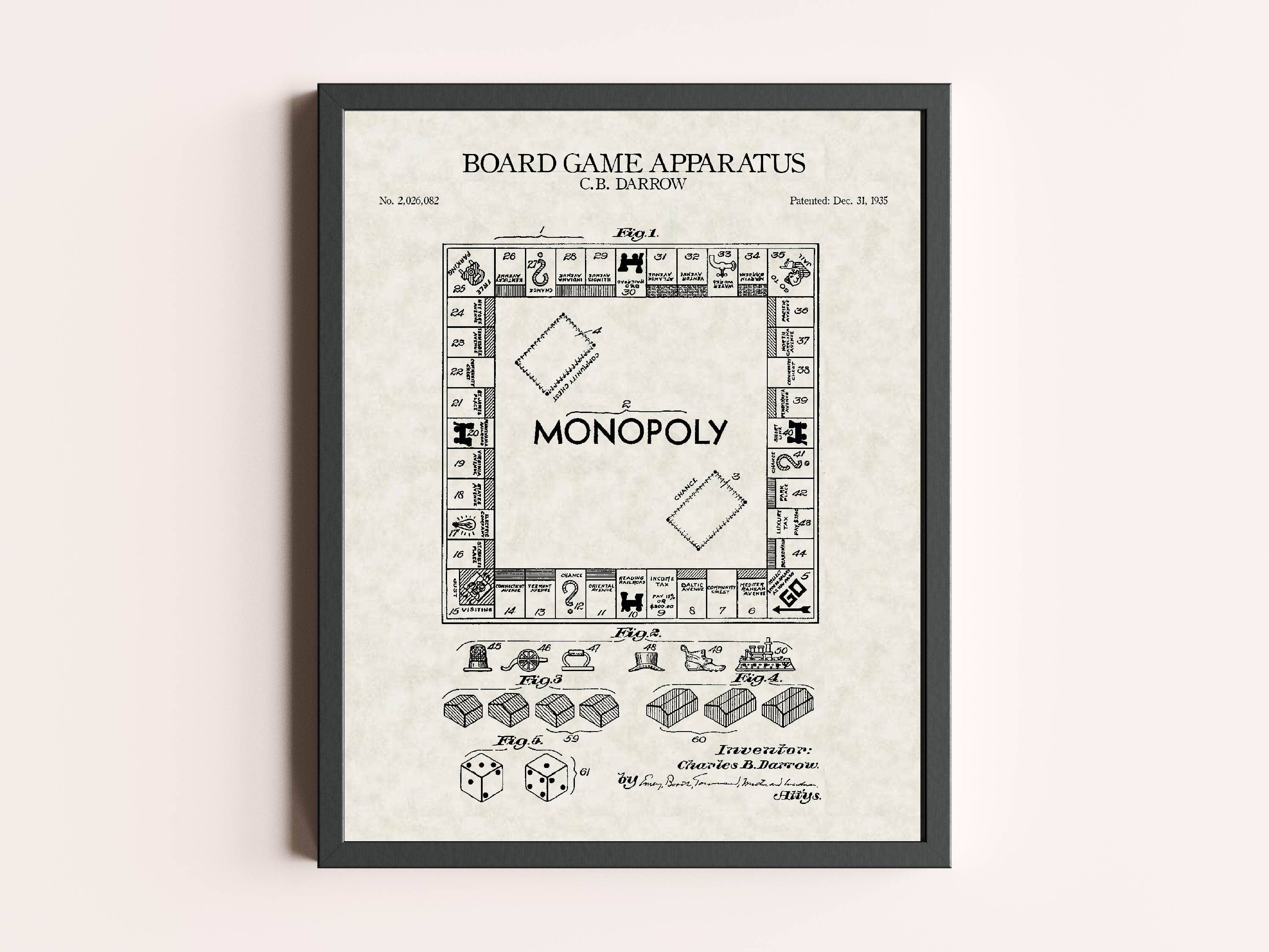 Damon D Chan - Wholesale Art Print - Monopoly Board Game Patent Print