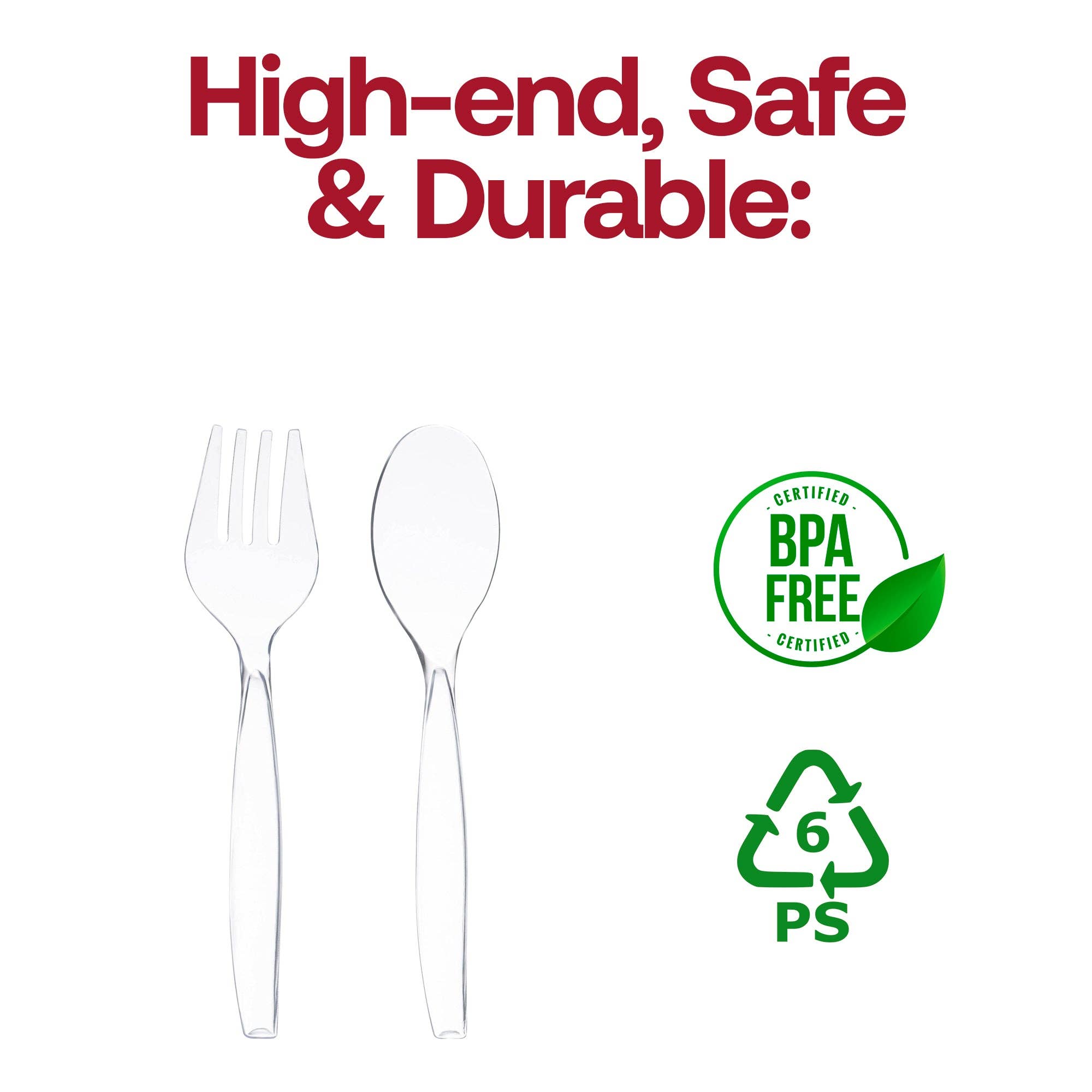 Smarty had a Party - Wholesale Assorted Cutlery Set - Clear Disposable Plastic Serving Flatware Set - 5 Pairs3