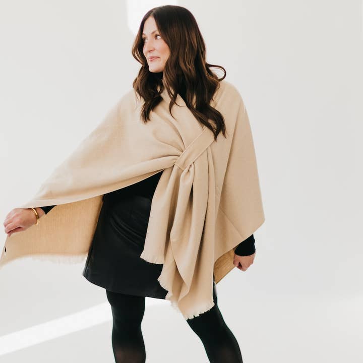Pretty Simple - Wholesale Poncho - Women's - Solid Rylee Poncho