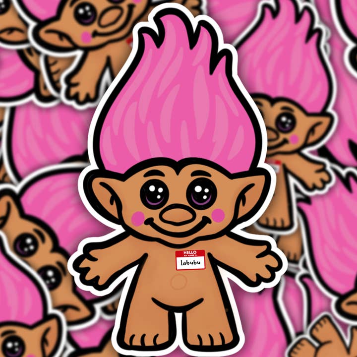 Hello, My Name Is Labubu Sticker for wholesale by Grumpy Greetings Co.