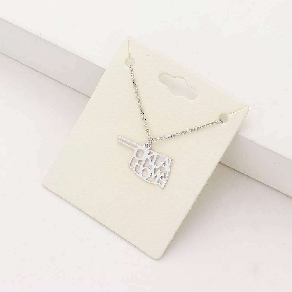 Sensibling Corp. - Wholesale Pendant/Charm Necklace - Oklahoma State Map Pendant Necklace2