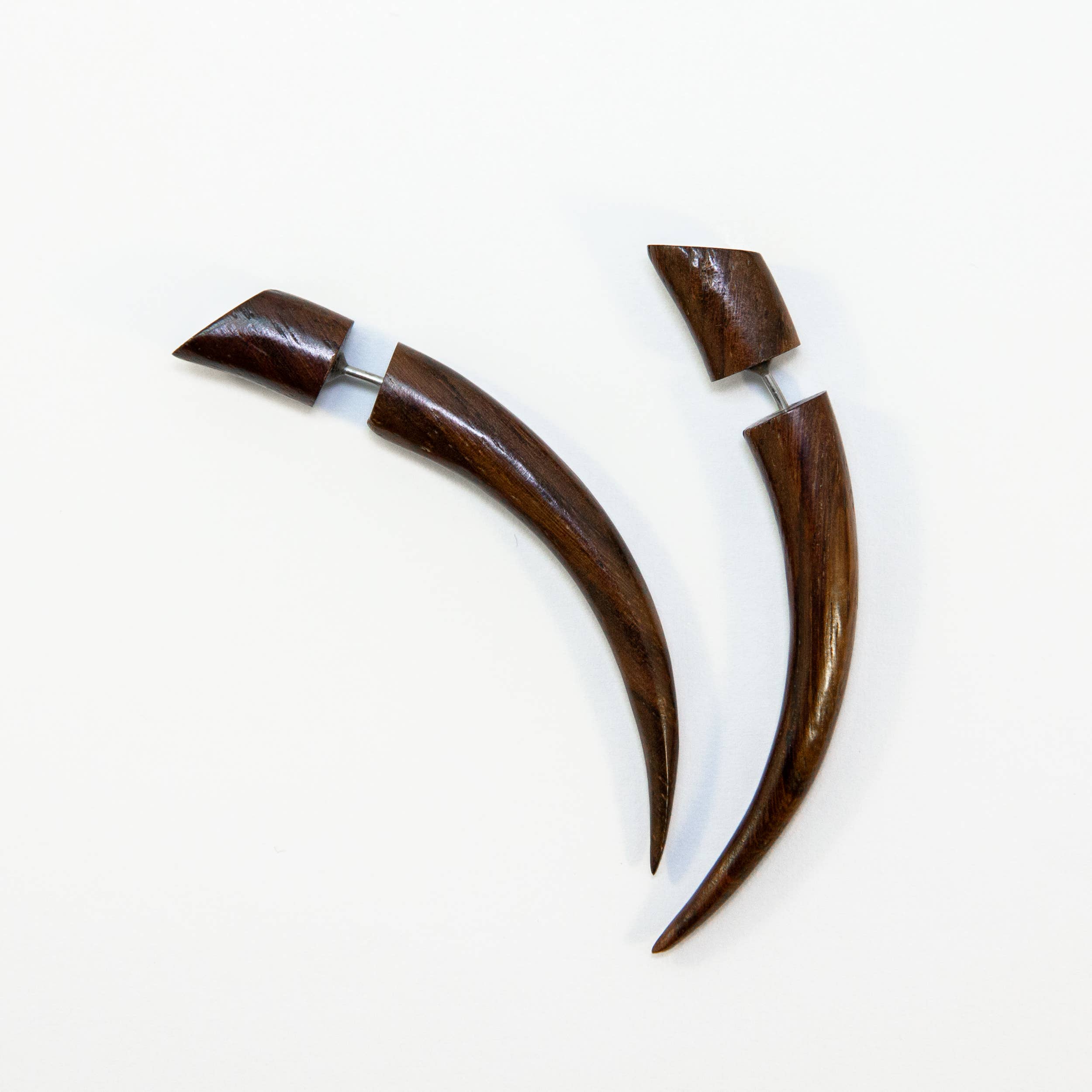 Ajmer by Jodi - Wholesale Dangle Earrings - Small Wood Spike Faux Gauges ~ fake gauge earrings2