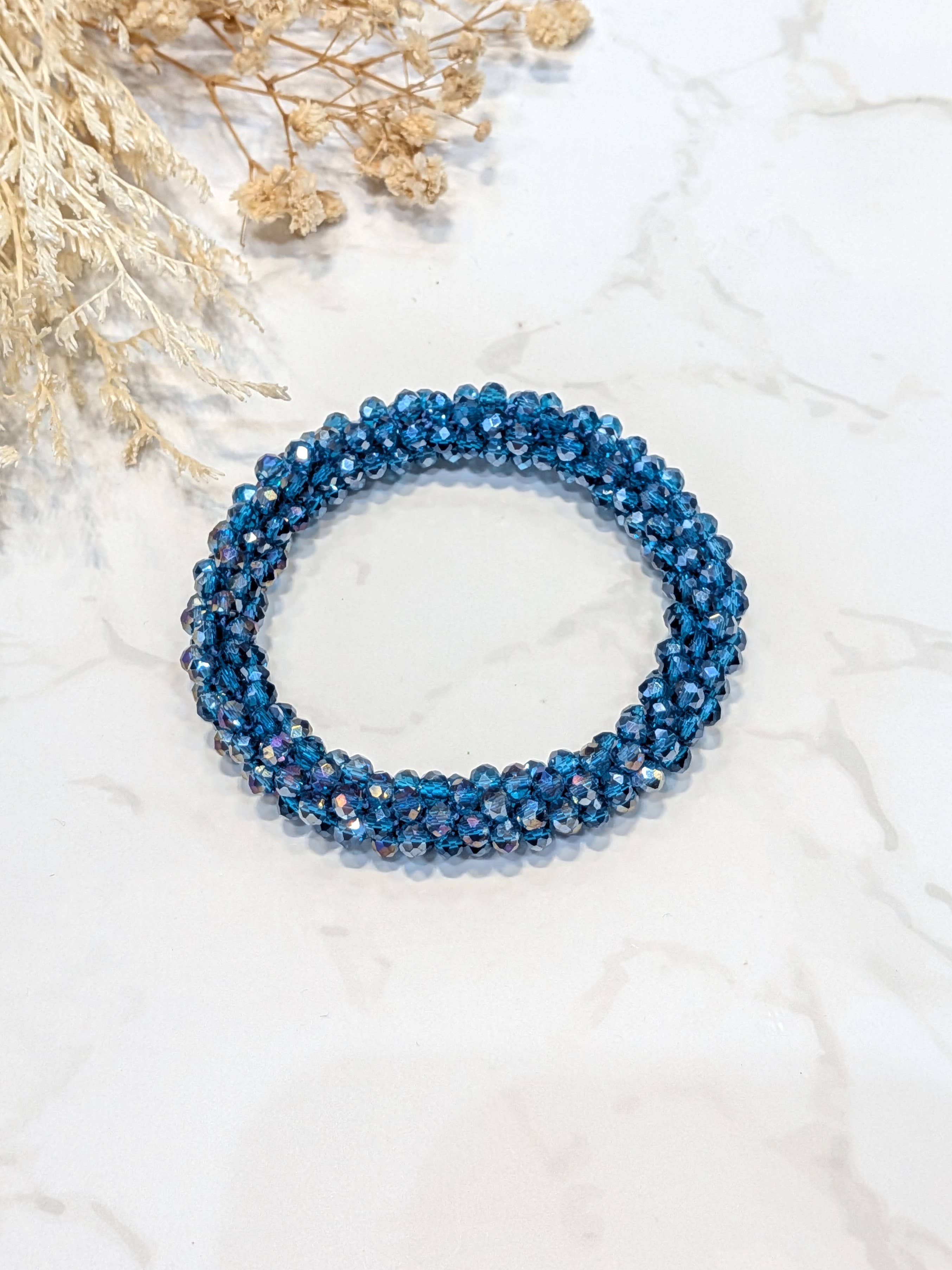 LOLO & YAYA - Wholesale Link & Chain Bracelet - Blue-tone crystal effect bracelet19