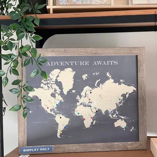 An Adventure Awaits, LLC - Wholesale Map - 11x14 Framed World Push Pin Map - Charcoal Grey6
