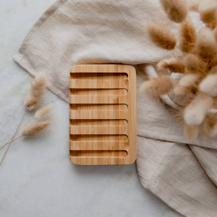 Earth Ahead - Wholesale Bath Soap Dish - Bamboo Waterfall Self-Draining Soap Dish