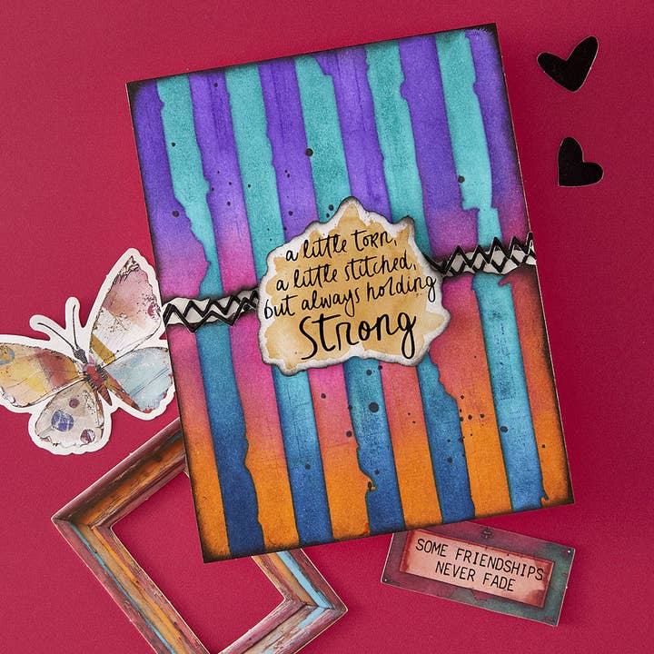Hero Arts + Spellbinders Wholesale - Wholesale Stencil/Craft Die - Tattered Stripes Stencils from the Beautifully Imperfect Collection1