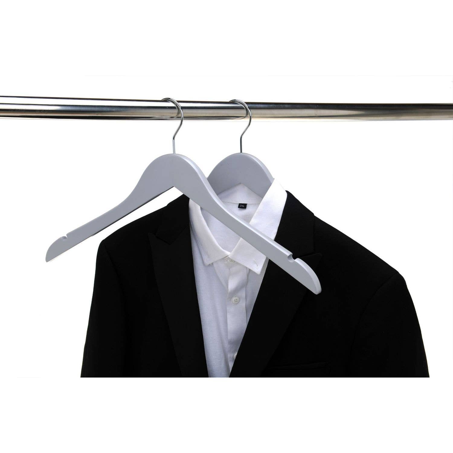 Quality Hangers – Großhandel Kleiderbügel – W061 Halb gebogene Holz-Kleiderbügel, 17,5 „Hellgrau - 805