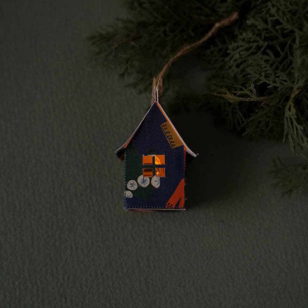 Gossling Organics - Wholesale Ornament - Holiday Fabric House Luminary12