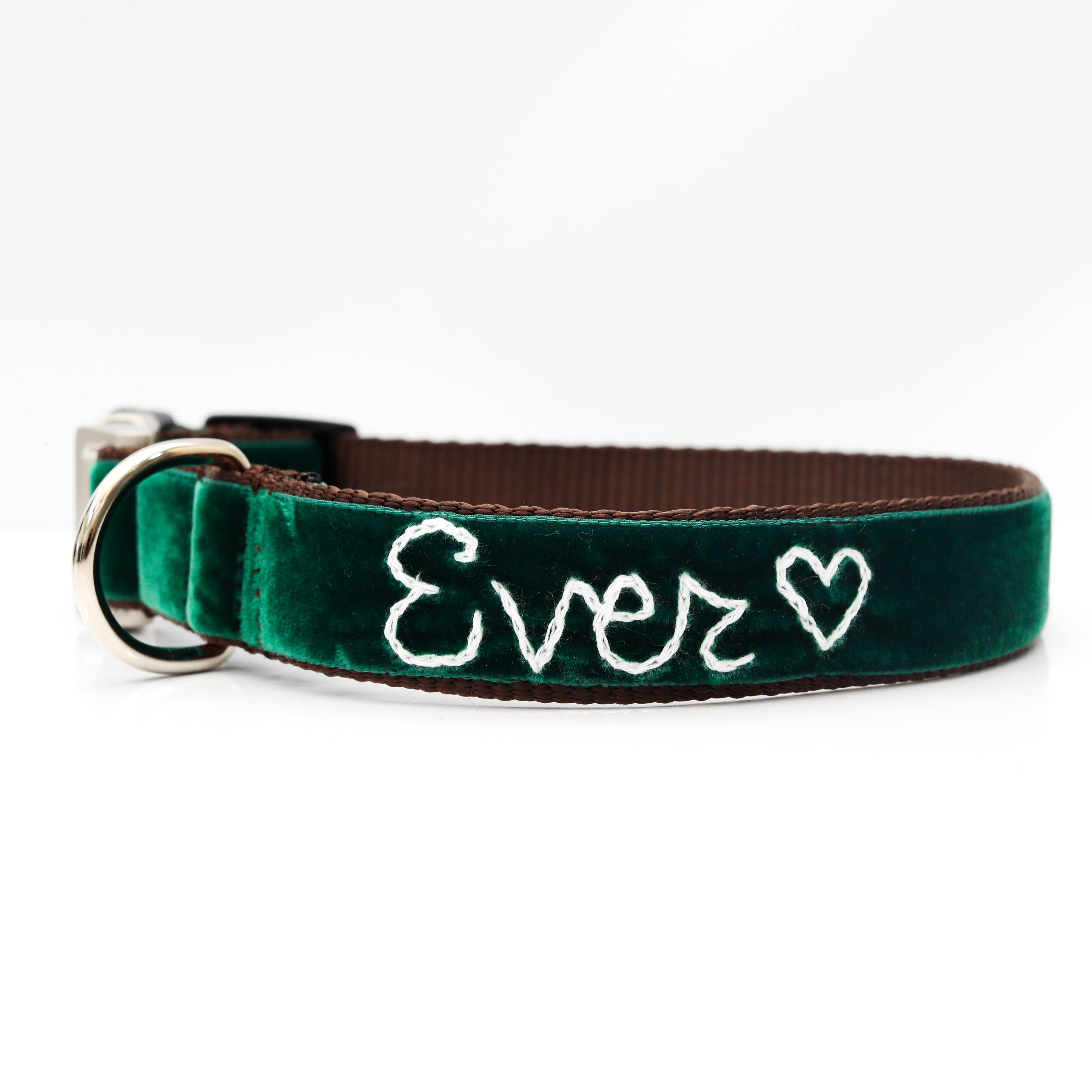 Mimi Green - Wholesale Pet Collar - Dog - Hand Embroidered Dog Collar Personalized w/ Dogs Name7