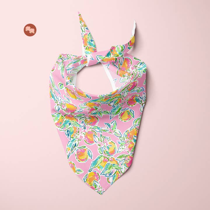 Just Peachy Dog Bandana for wholesale by The Millennial Mutt