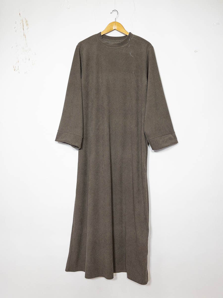 IDEAL OUTFIT - Vente Robe – femme - Abaya longue ref:2393B-côtelé13