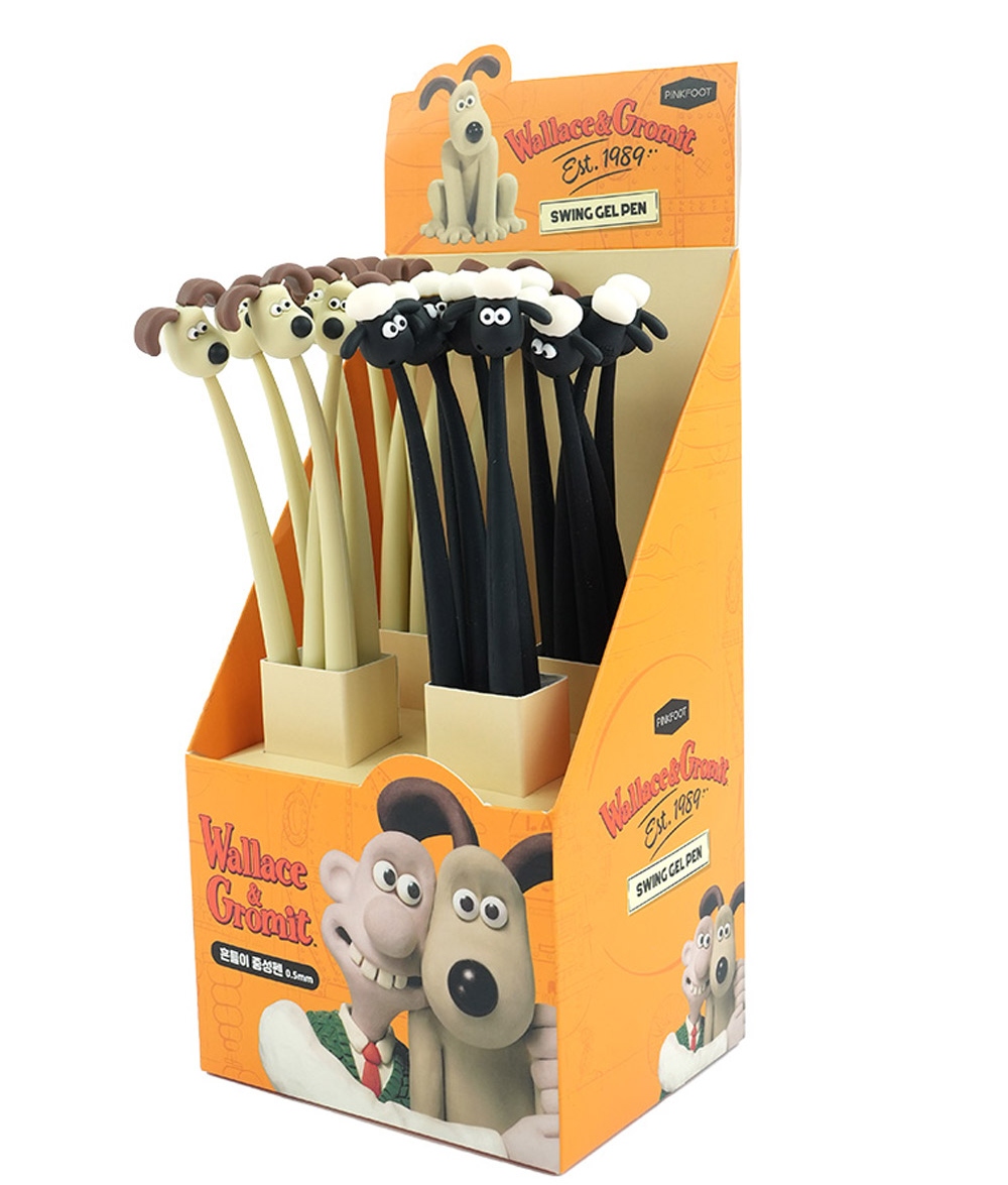 K-Wonderland - Wholesale Pen - Wallace & Gromit Swing Gel Pen – 0.5mm (Gromit / Shaun)1
