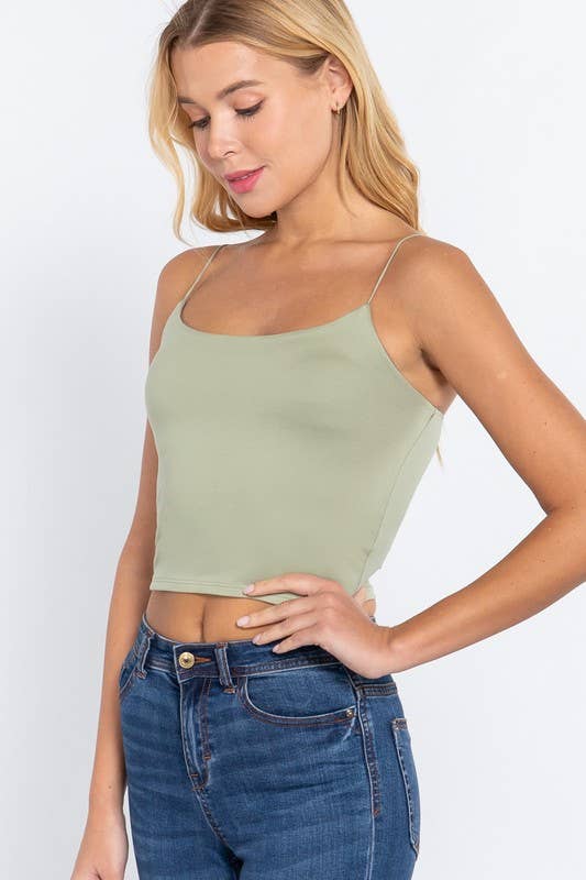 Vanilla Monkey - Vente Caraco – femme - Camisole en tricot brossé à deux plis à bretelles élastiques1