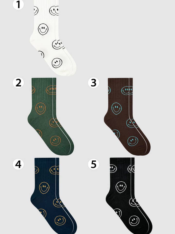 Calzini da uomo Crew Classic Smile per la vendita all'ingrosso da parte di 7DAYSSOCKS