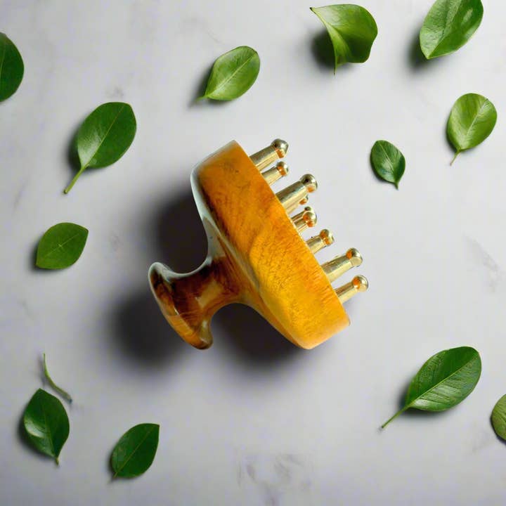 Herbal Edge - Wholesale Head Scratcher/Massager - Kansa Scalp & Body Ayurvedic Massager1